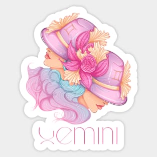 Gemini Zodiac Sign Beautiful Girl Sticker